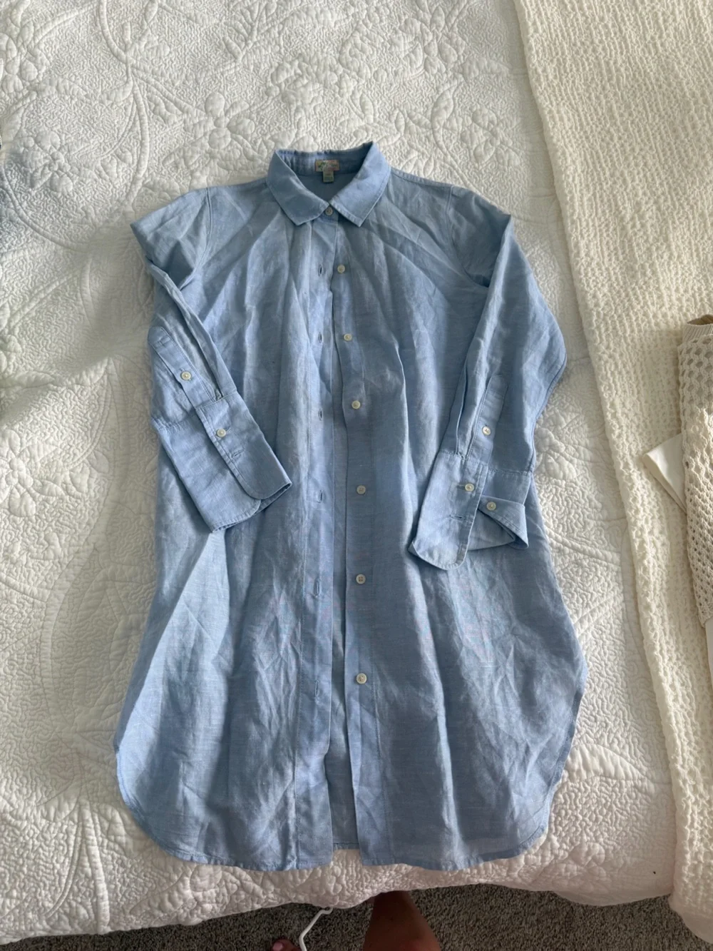J. Crew Light Blue Button-Down Cover Up